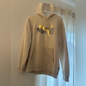 Puma Women’s Beige Hoodie with Gold Logo